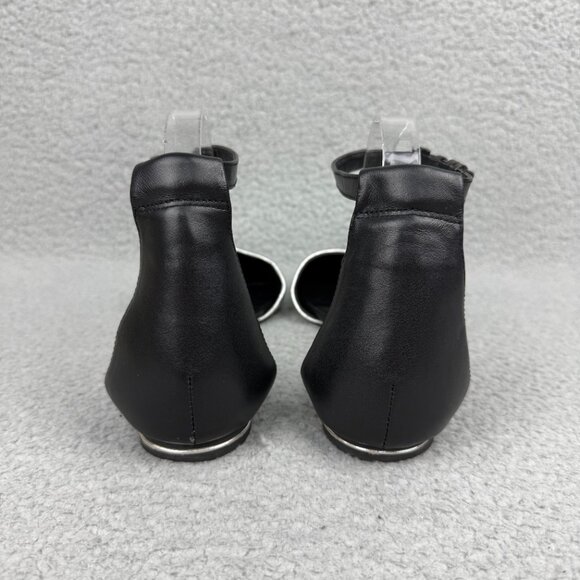 Rebecca Minkoff Flats Womens 10 Shoes Silver Black Crocodile Print Strap Sandals - Picture 5 of 11